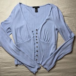baby blue long sleeve cardigan/shirt